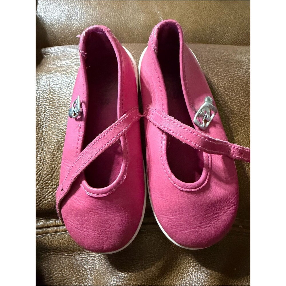 Toddler Girls' Bright Pink Mary Jane Dress Shoes with Cross Strap